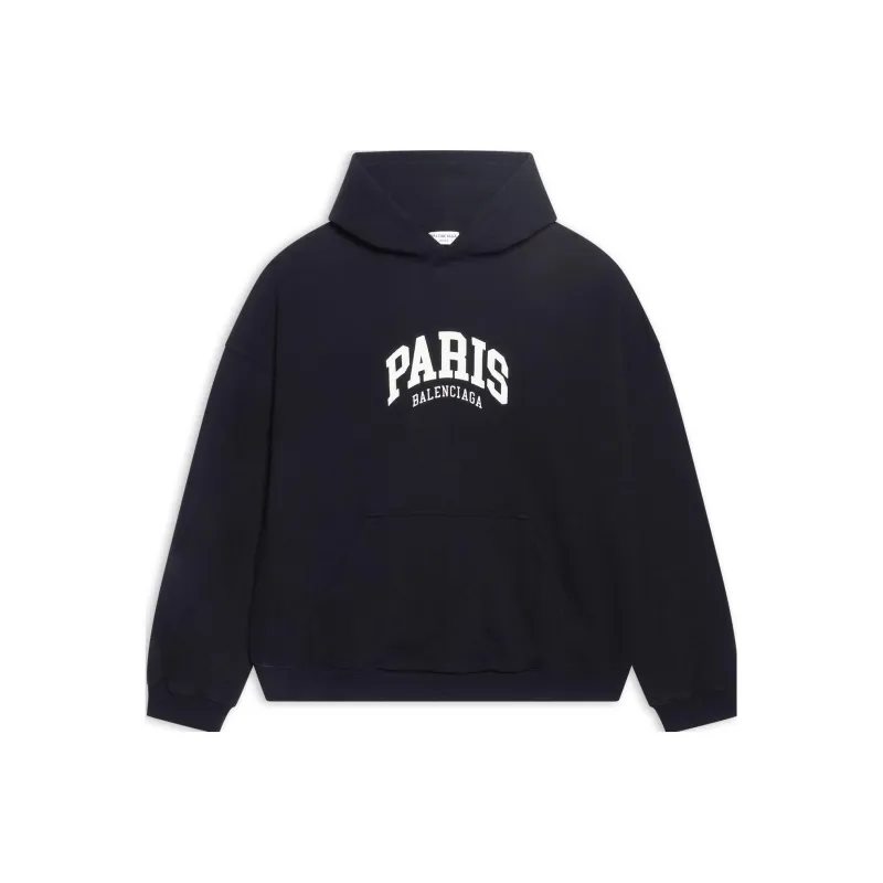Balenciaga Women's Cities Paris Wide Fit Hoodie Black-0