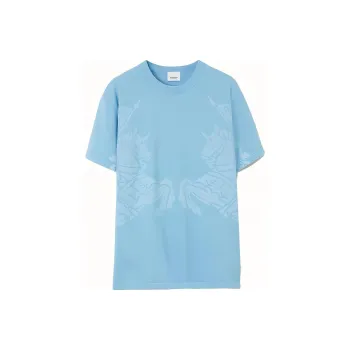 Burberry Equestrian Knight T Shirt Light Blue