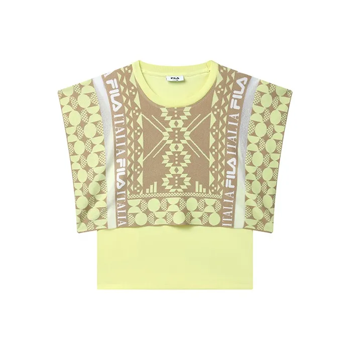 FILA T Shirts Women's Turquoise Yellow-0
