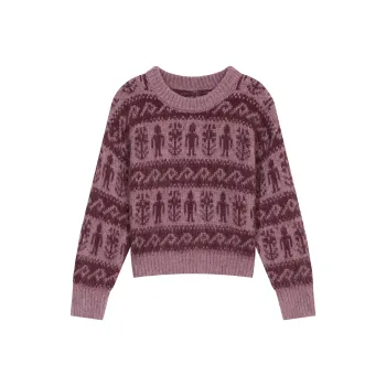 ELF SACK Sweater Women's Hu Tao Clip Berry Pink