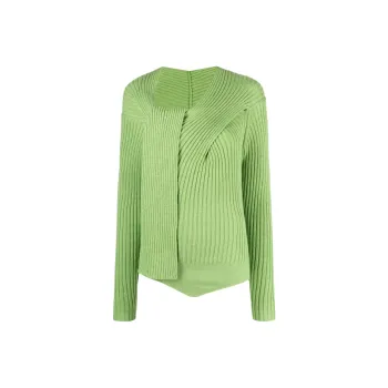 MSGM Ribbed knit Knot detail Top