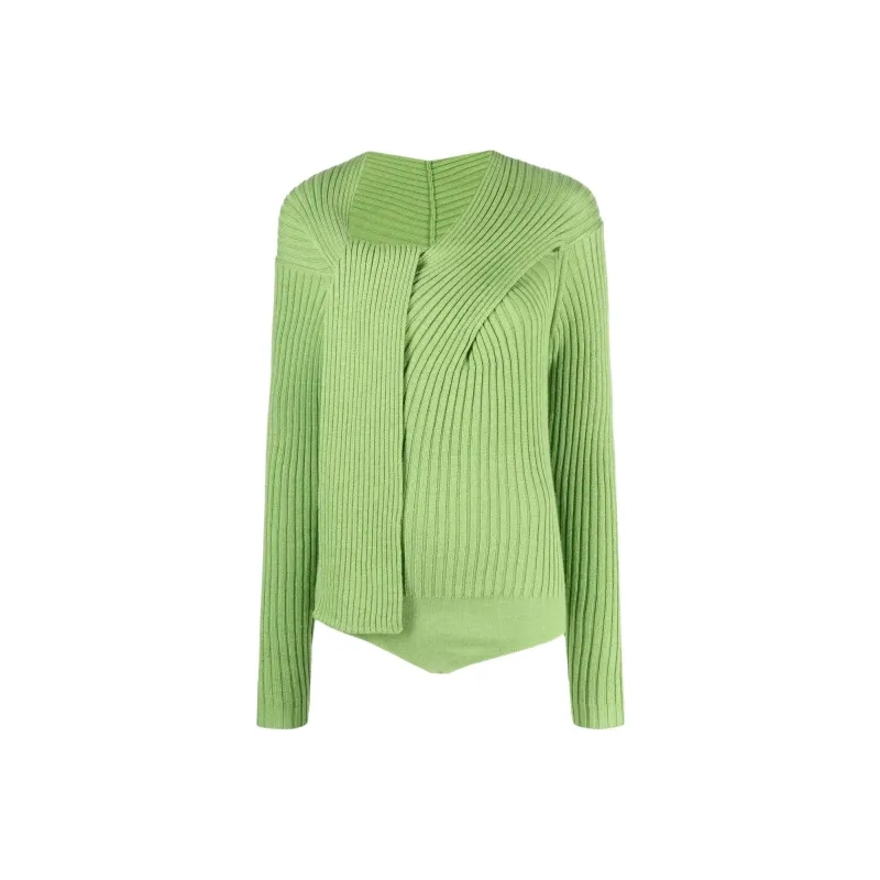 MSGM Ribbed knit Knot detail Top-0
