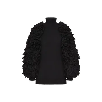 Valentino High Neck Fringe Detailed Jumper