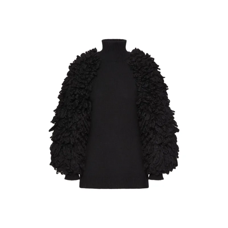 Valentino High Neck Fringe Detailed Jumper-0