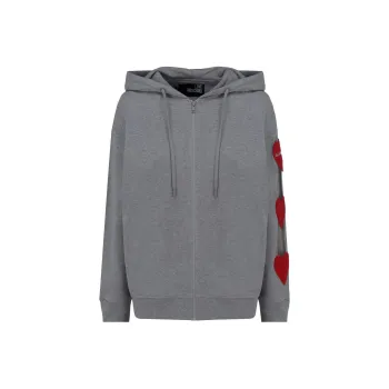LOVE MOSCHINO Sweatshirt Coat Women's Gray