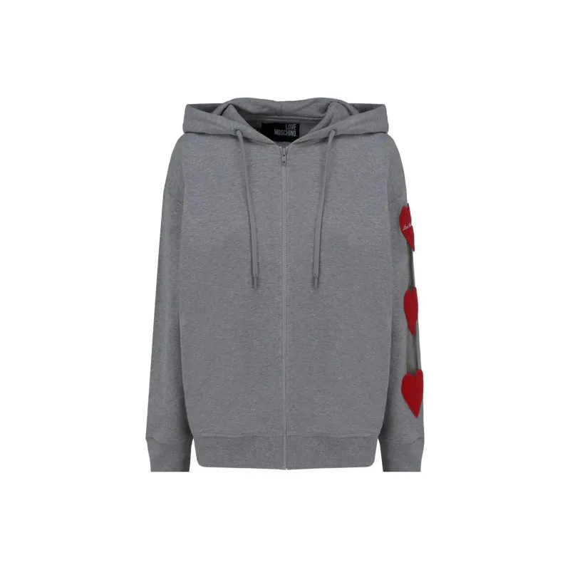 LOVE MOSCHINO Sweatshirt Coat Women's Gray-0