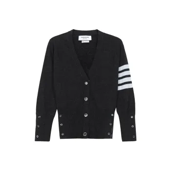 THOM BROWNE 4 Bar V Neck Cardigan