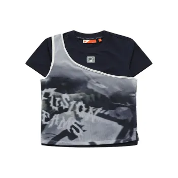 FILA FUSION SS24 T Shirt Women's Two Piece Set Dark Abyss Blue