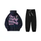Navy Blue Top+Black Bottom Pants