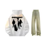 White Sweatshirt+Yellow Mud Jeans