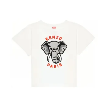 KENZO Elephant Embroidered Crewneck T Shirt