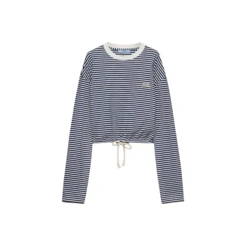 PRADA Drop Shoulder Sleeve T Shirt Women's Marine Blue