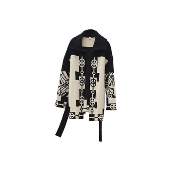 HERMES SS22 Cashmere Sweater Women's Black White