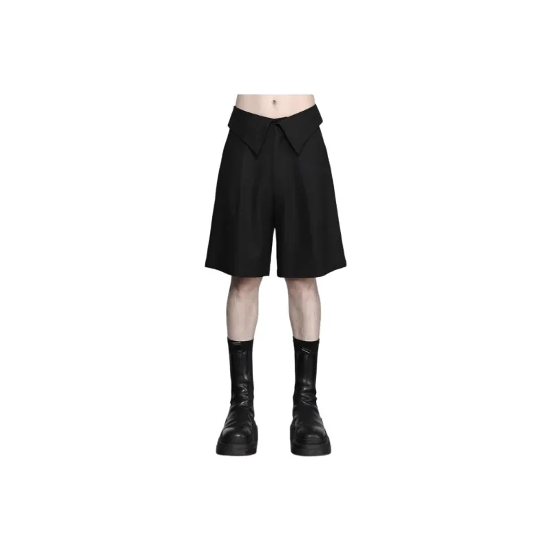 RAYSHOW Casual Shorts Men's Black-0