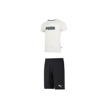 PUMA Casual Sportswear Men Clothing Set Beige Top+Black Shorts
