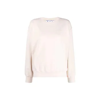 OFF WHITE Women'ss Diag Stripe Crewneck Beige
