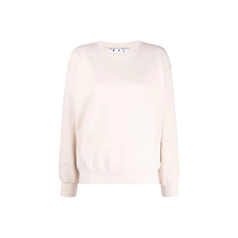 OFF WHITE Women'ss Diag Stripe Crewneck Beige-0