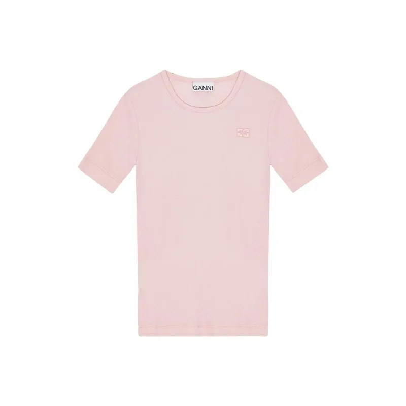 GANNI SS24 T Shirt Women's Chalk Pink-0