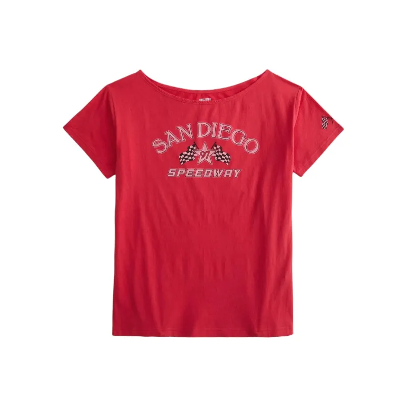 Hollister T Shirts Women's Red-0