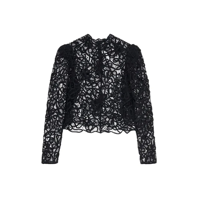 ISABEL MARANT Neline Lace Detailed Top-0