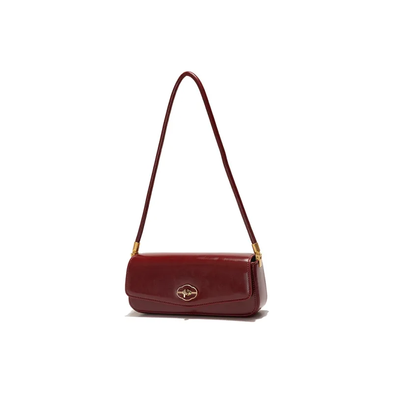 Vigno Synthetic Leather Shoulder Bag Women's White/Chili Sauce/Red/Black-12