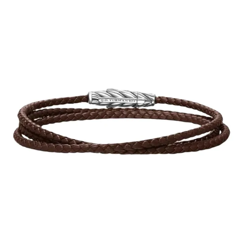 David Yurman Sterling Silver Chevron Triple Bracelet-1