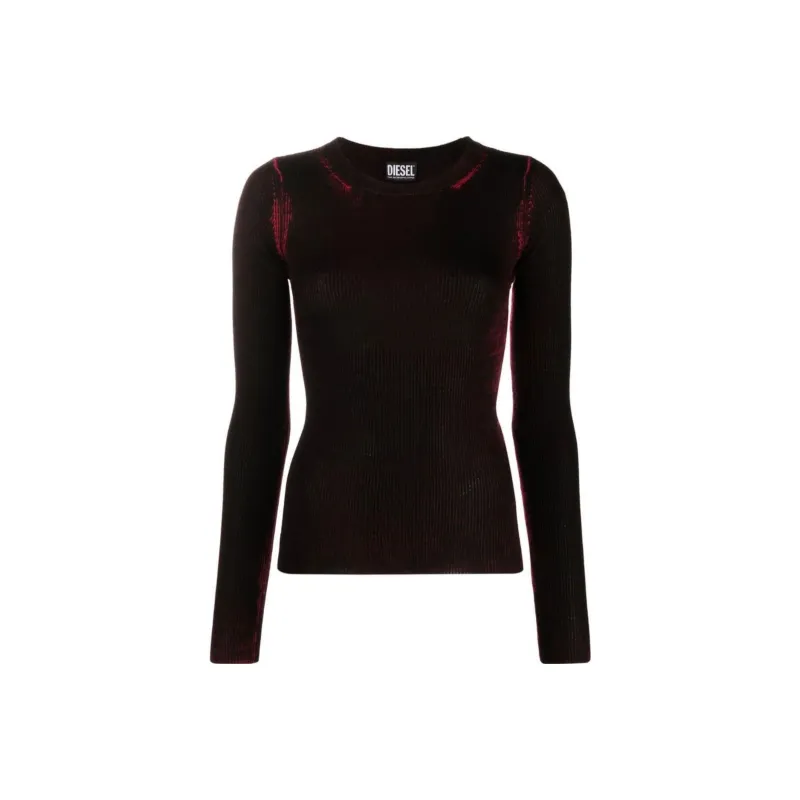 DIESEL Cashmere Sweaters Women's Black Red-0