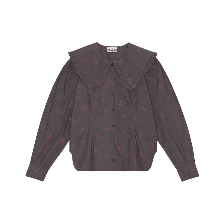 GANNI Chinese New Year Collection Shirts Women's Gray-0