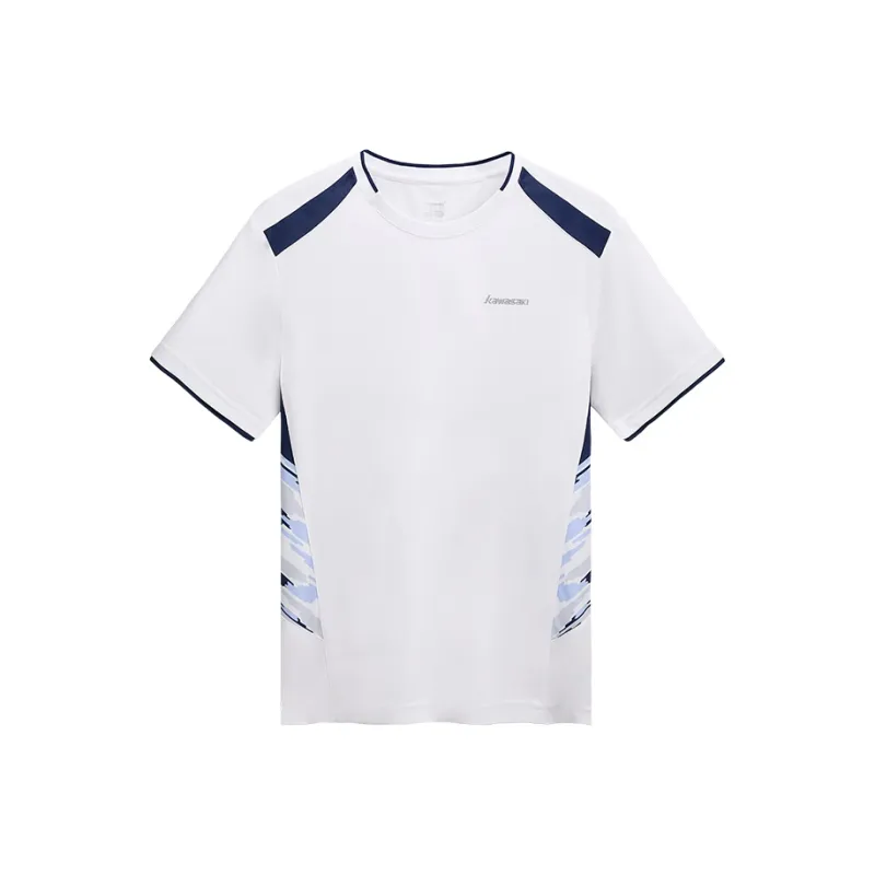 Kawasaki Match Clothing Collection Badminton Jersey Unisex White Blue-0