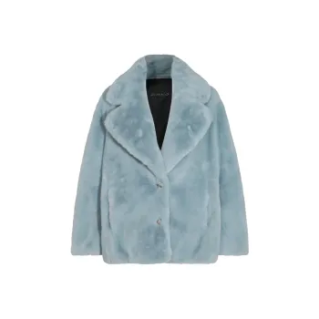 PINKO Single Breasted Fluffy Coat