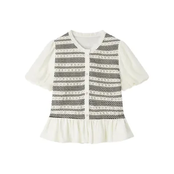 EICHITOO Shirt Women's Raw White Trim