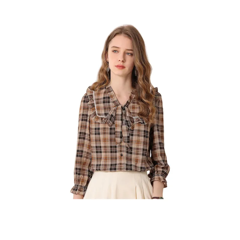 FENHONGMALI Shirt Women's Khaki-0
