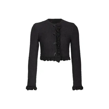 PINKO Giacca Corta Tweed Con Rouches Jackets & Coats Women's Black