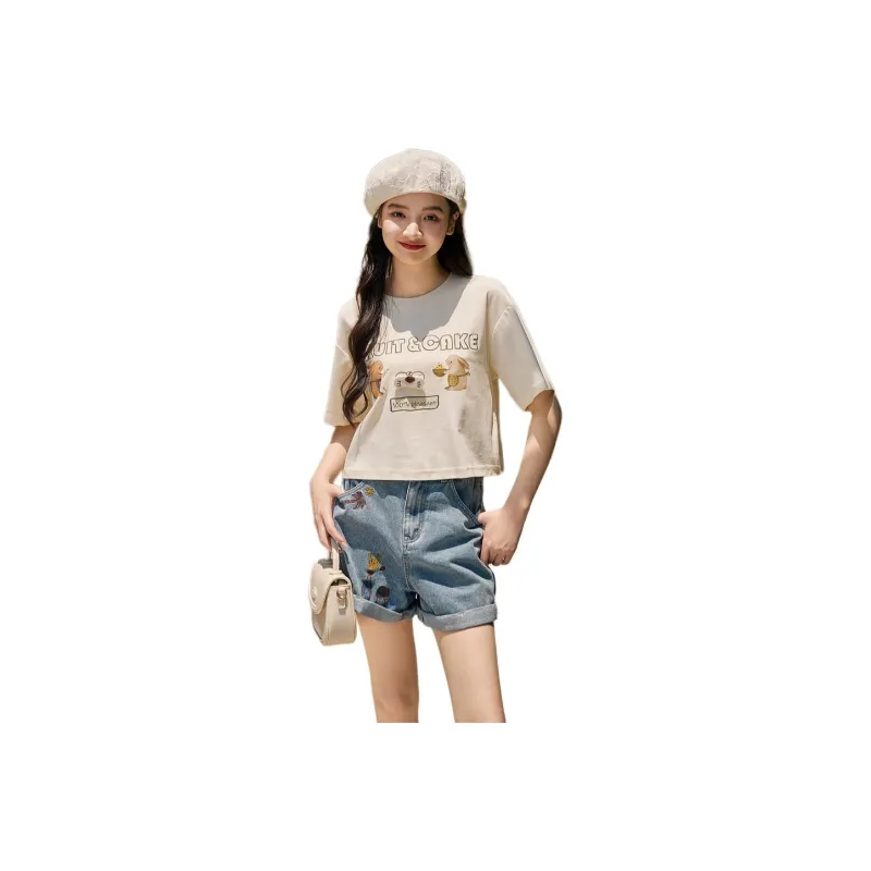ZIHAN T Shirt Women's Beige Gold-0