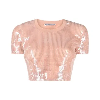Alexander Wang Sequin embellishment Cropped T shirt