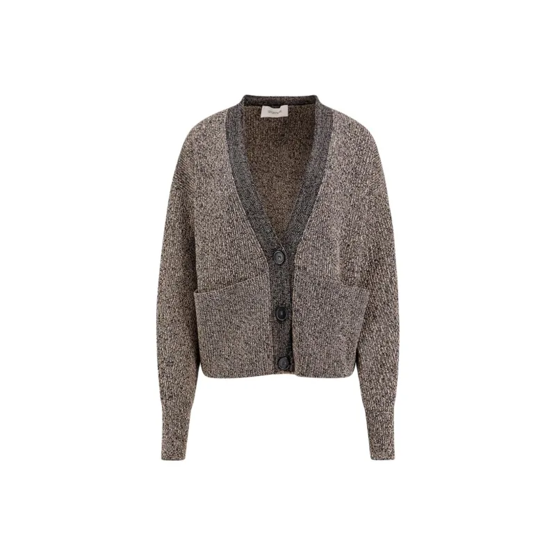SportMax Buttoned V Neck Cardigan-0