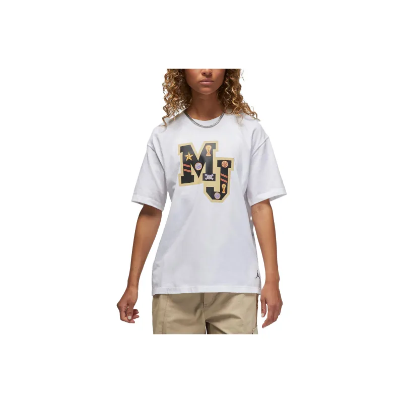 Jordan T Shirts Women's White-0