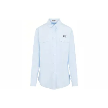 MIU MIU Logo embroidered Flap pocket Shirt