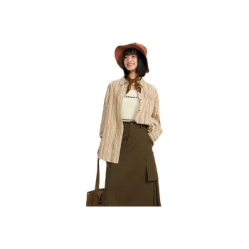 ZIHAN Shirt Women's Green Stripes