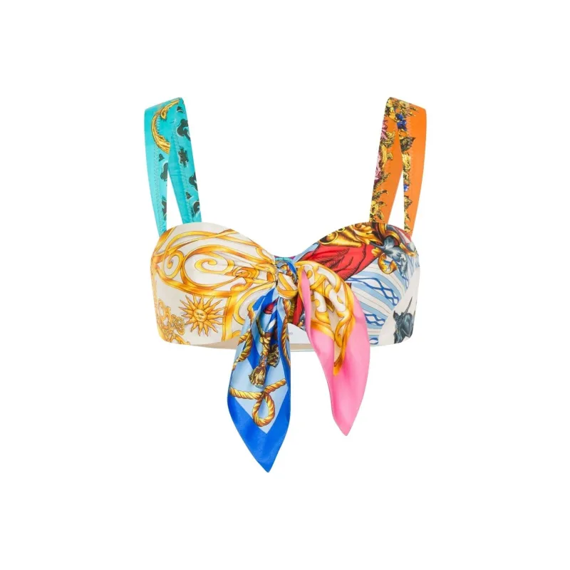 MOSCHINO Mix print Silk Bralette-0