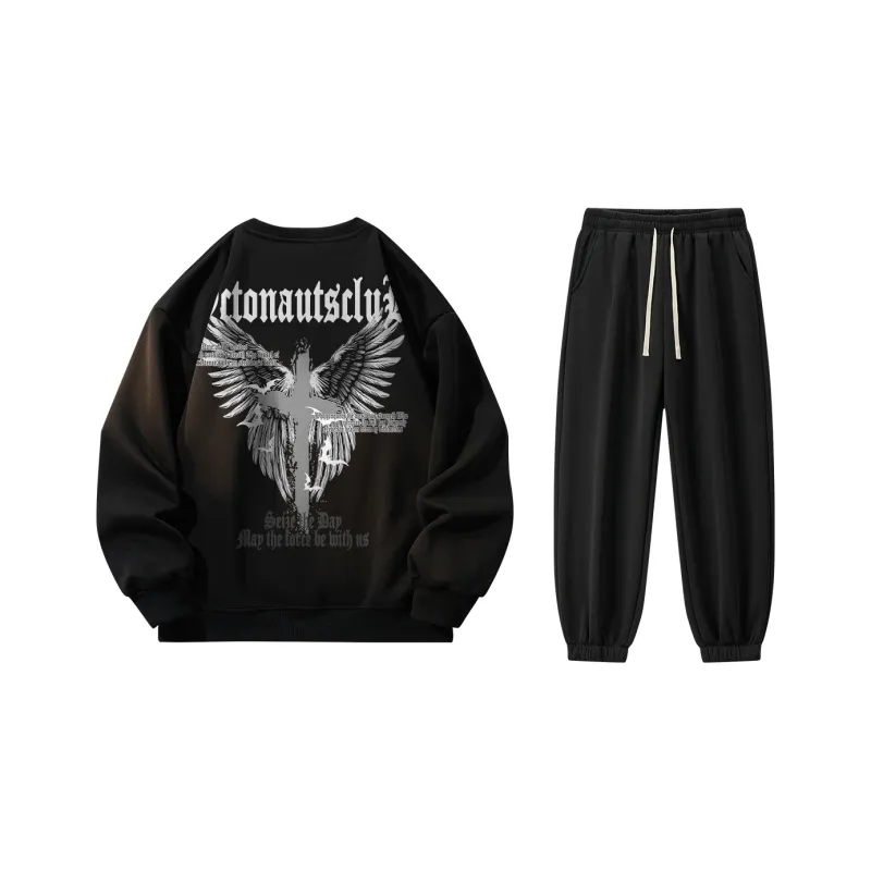 Small Columns Under The Sea Sweatshirt Set Unisex-6