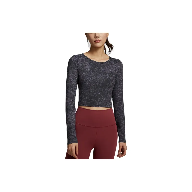 Lululemon Wunder Train Regular T-Shirt Women's Denim Washable Print Light Purple Black-0