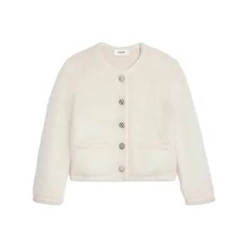 CELINE Cardigan Jacket In Brushed Mohair