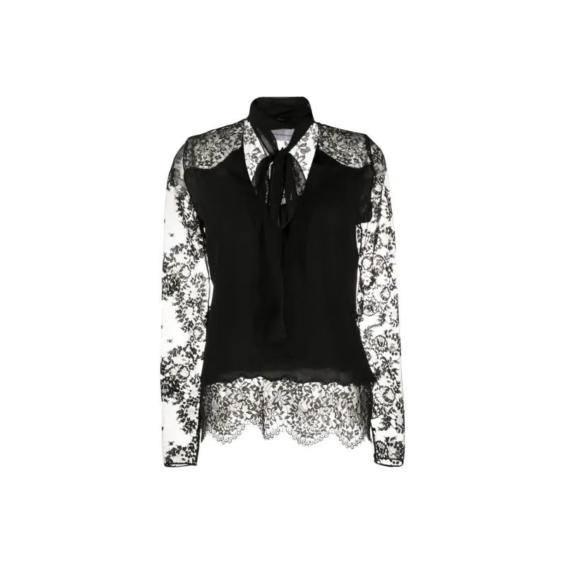 Faith Connexion Lace Detail Pussy Bow Blouse-0