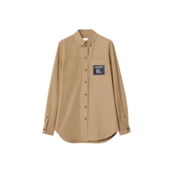 Burberry Logo Patch Cotton Shirt