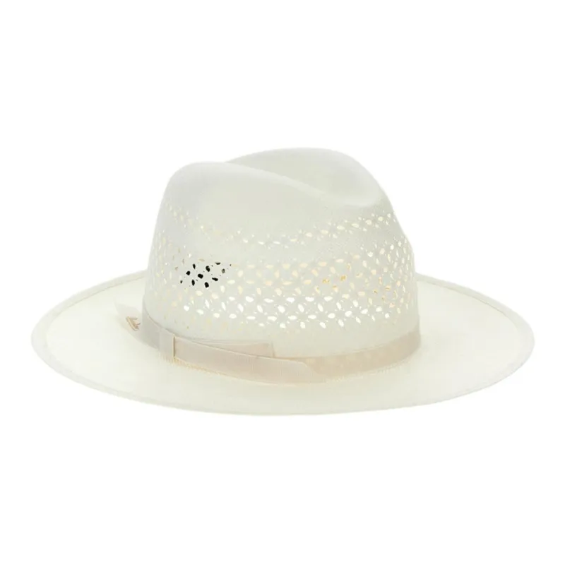 Borsalino Straw Top Hats Women's White-2