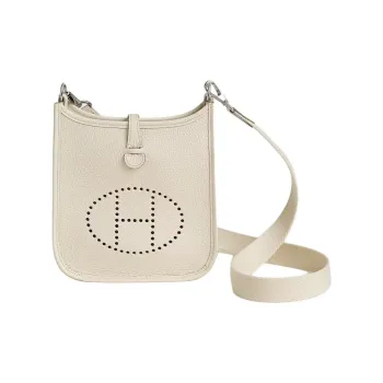 HERMES Cow Leather Crossbody Bag, Shoulder Bag Mini Women's Milkshake White