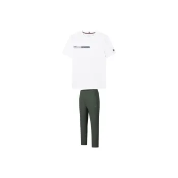 FILA Casual Sportswear Men Standard White+Pinecone Green