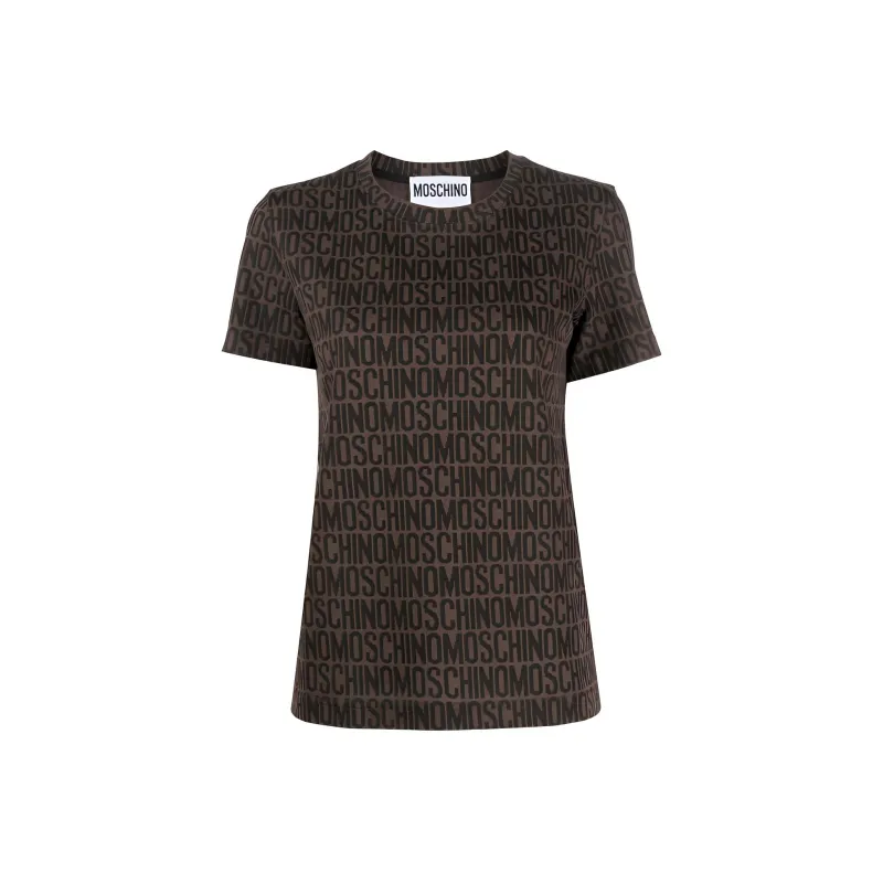 MOSCHINO Monogram jacquard Jersey T shirt-0