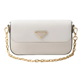 PRADA Saffiano Leather Handbag, Shoulder Bag Mini Women's White